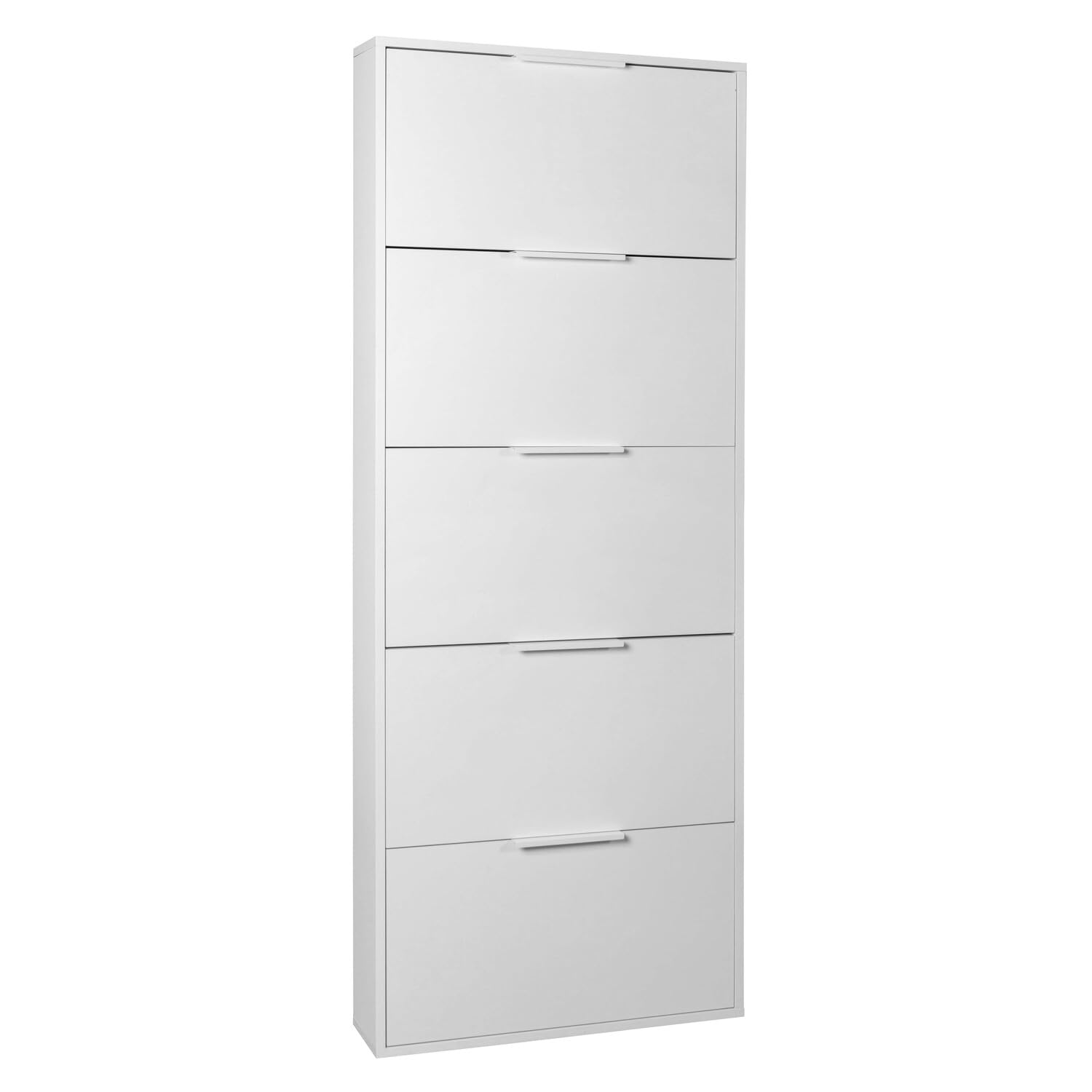 COMPOSAD Espresso scarpiera 5 ribalte bianco laccato slim