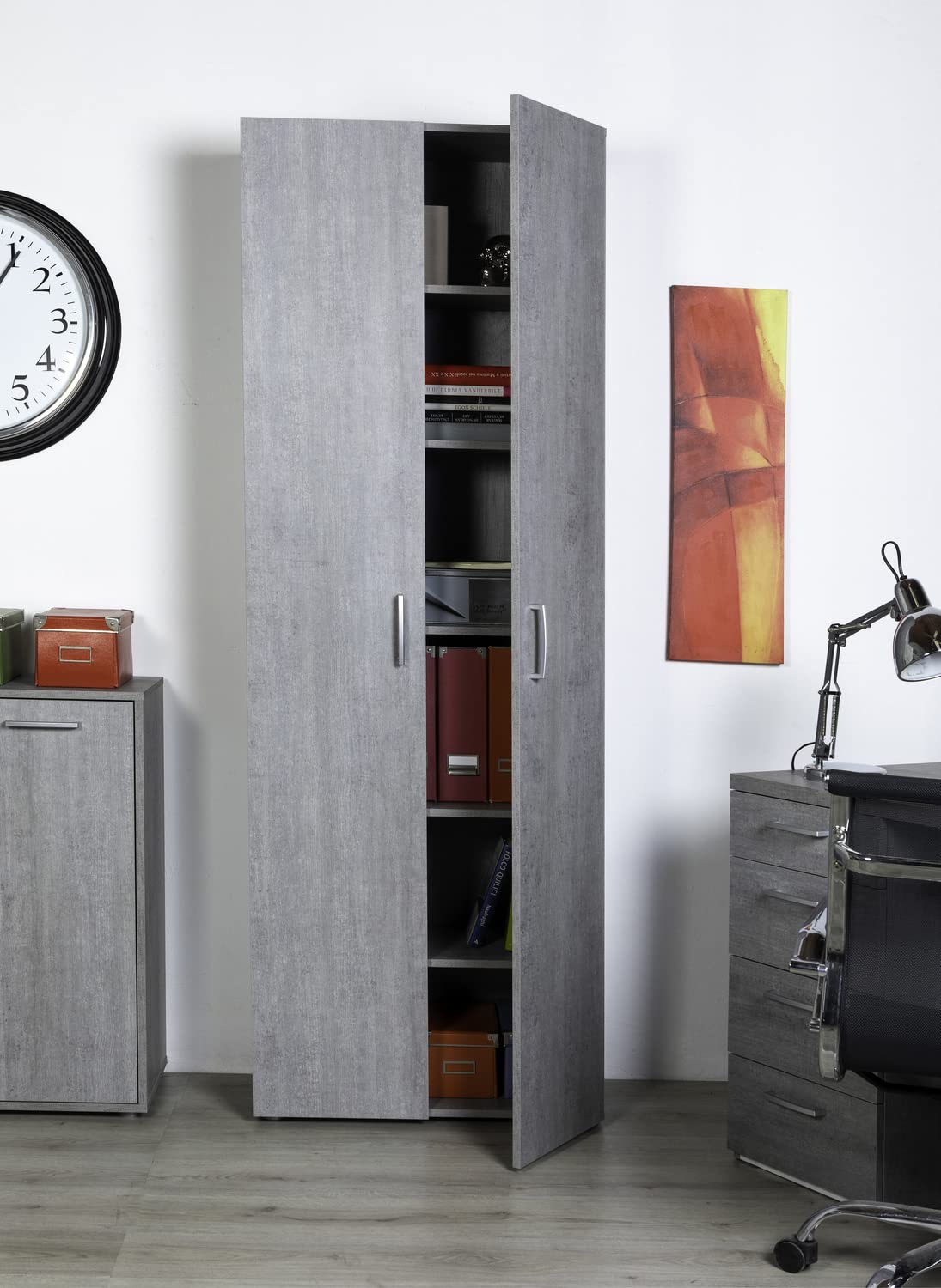Composad Flow armadio 2 ante grigio cemento 69x200 cm