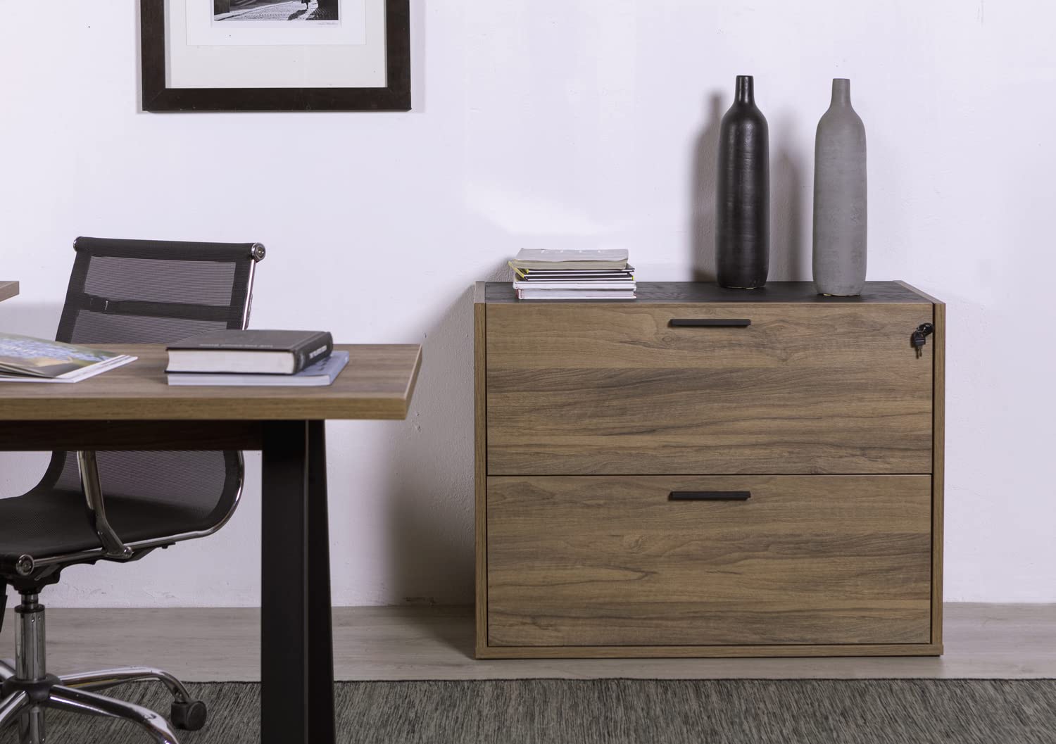 Composad Davinci Brera Cassettiera 2 Cassetti Noce Nero