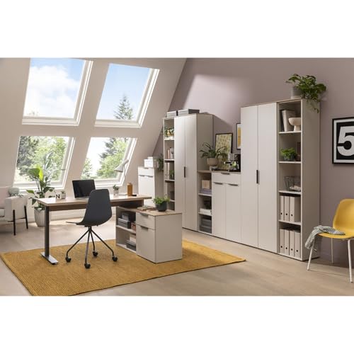 Composad Pronto Ufficio Completo Angolare Rovere Mielato 8 Pezzi