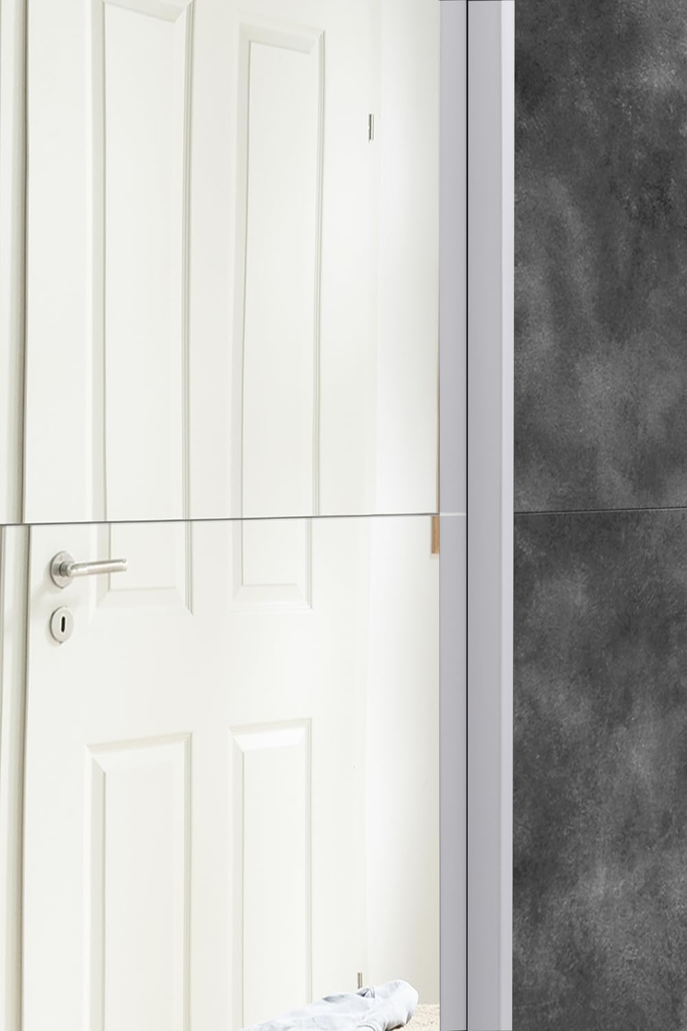 Composad Systema Armadio 2 Ante Scorrevoli 150 cm Grigio Bianco Specchio