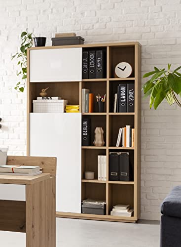 Composad Collegio 1 Anta 1 Ribalta Libreria Alta Rovere Bianco