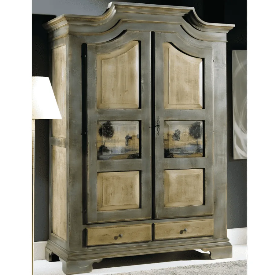 Epocantica Armadio Piemontese 2 Ante Azzurro Bianco 150 cm