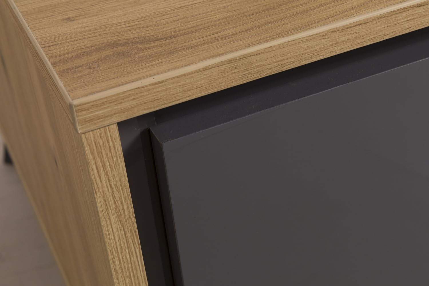 Composad Cornice 1 Cassetto Tavolino Salotto Rovere Titanio