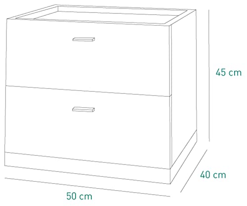 Composad Passacor comodino 2 cassetti bianco rovere