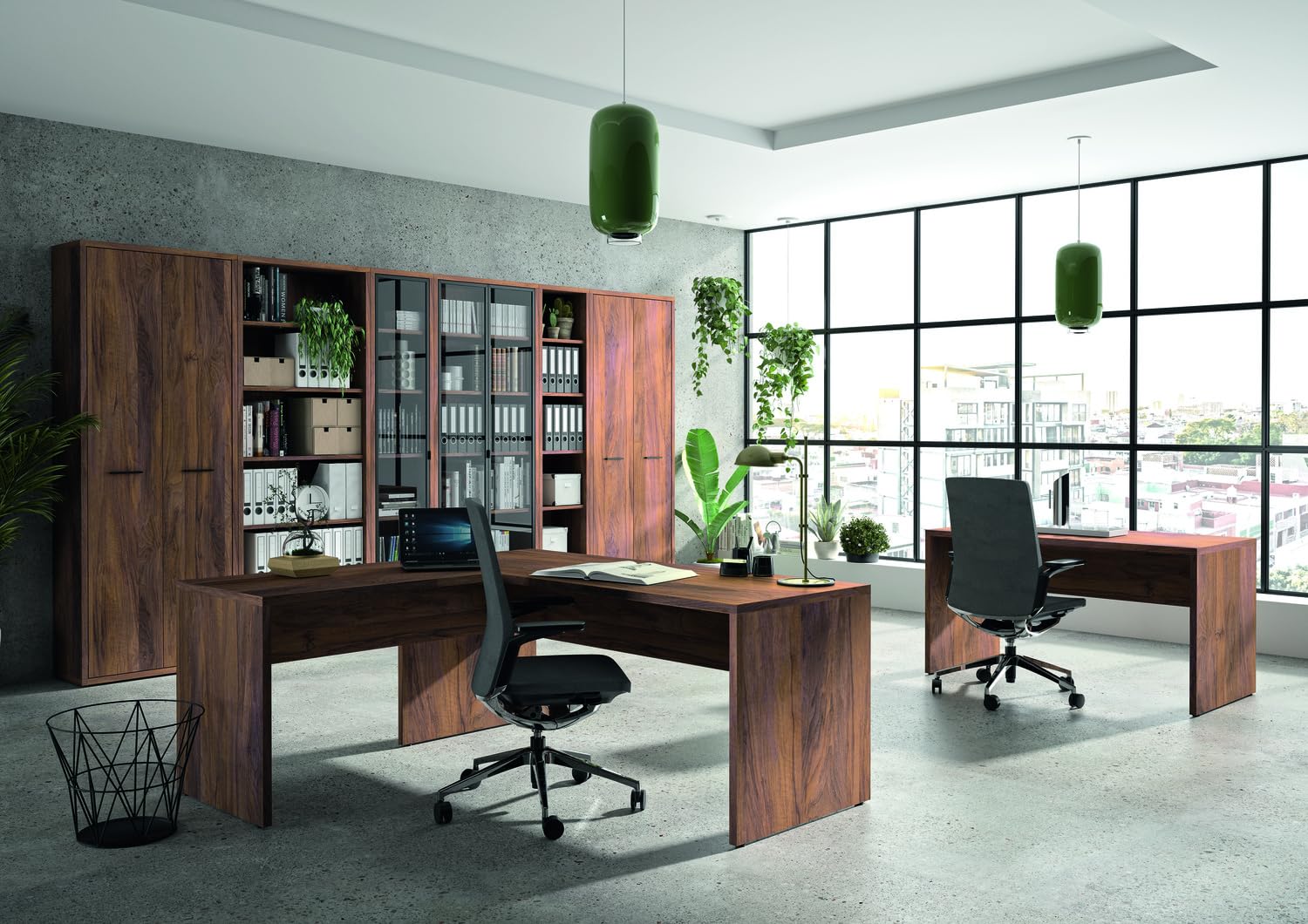 Composad Davinci Brera Scrivania Angolare 178 cm Noce Brera