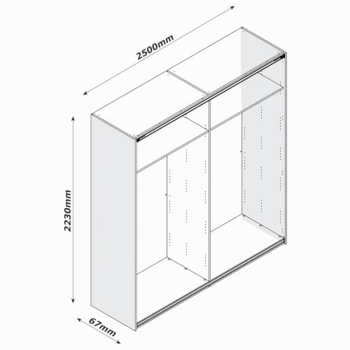 Composad Infinito Armadio 2 Ante Scorrevoli Specchio Noce Brera 250 cm