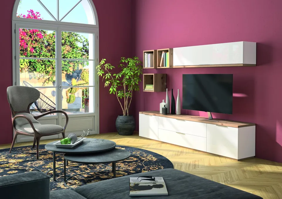 Composad Mundi soggiorno set 3 mobili bianco rovere mielato