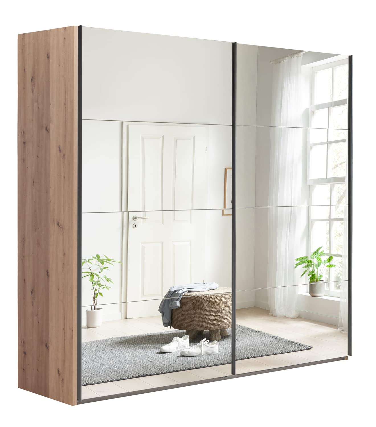 Composad Systema Armadio Scorrevoli 250 cm specchio rovere