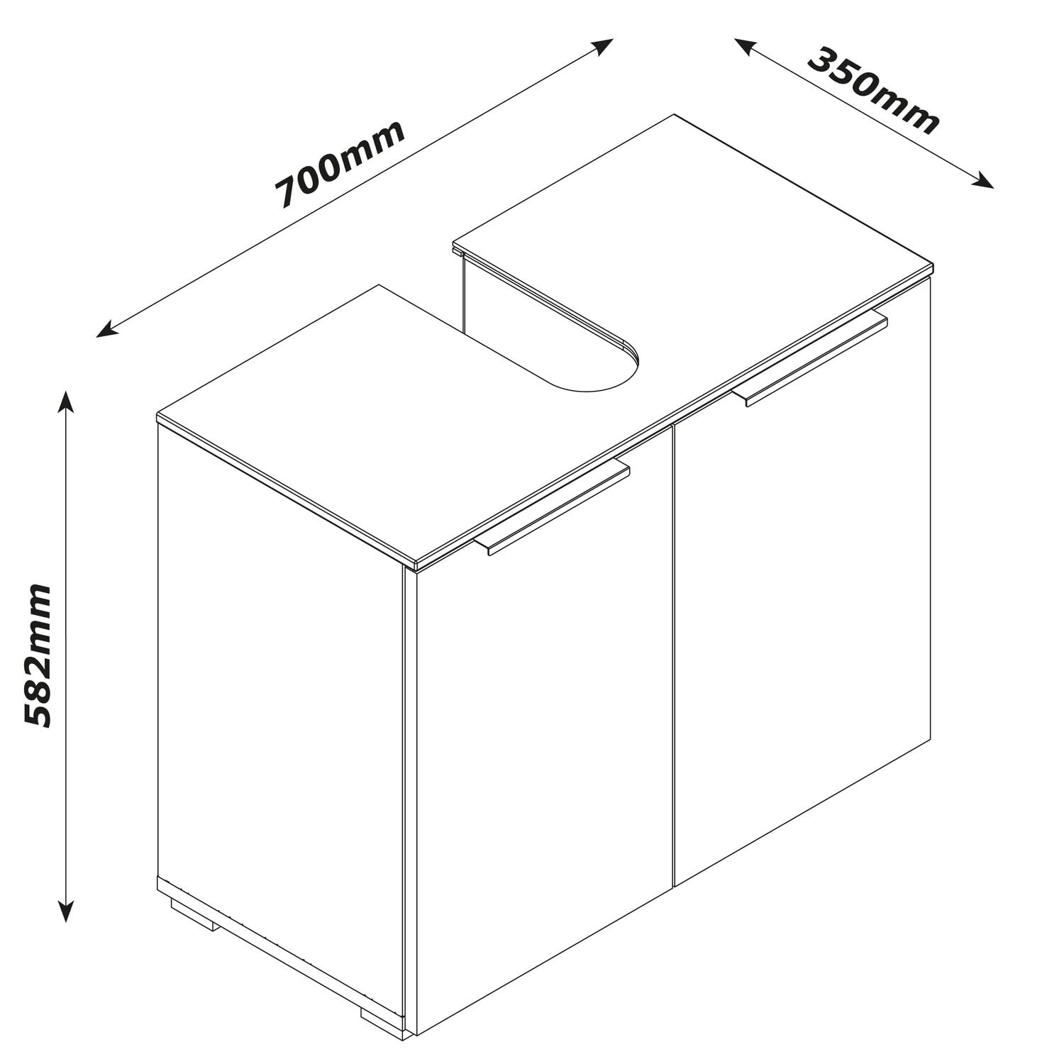 Composad Promessa Base Lavabo 2 Ante 70 cm Grigio Marmo