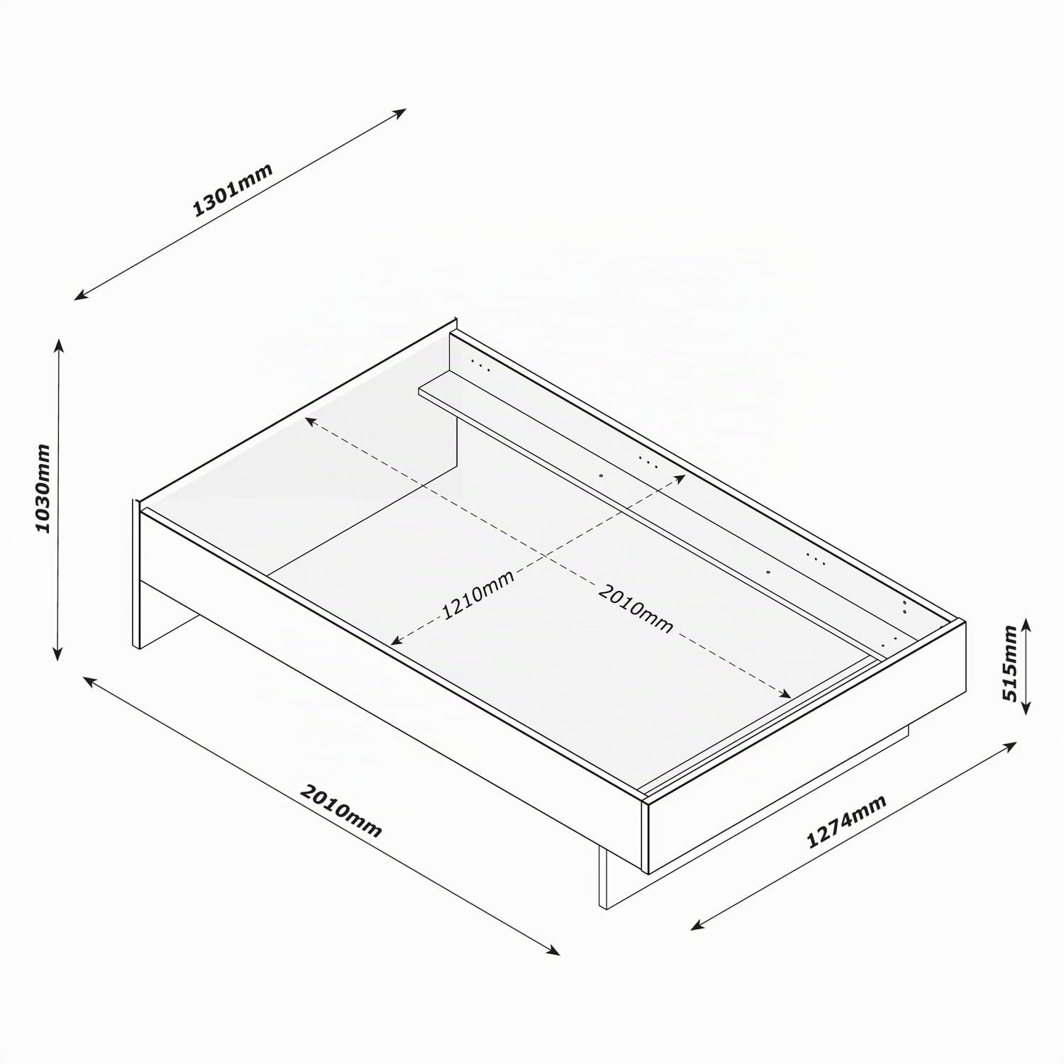 Composad Velata Letto 1 Piazza e Mezza Rovere Mielato 127x201 cm