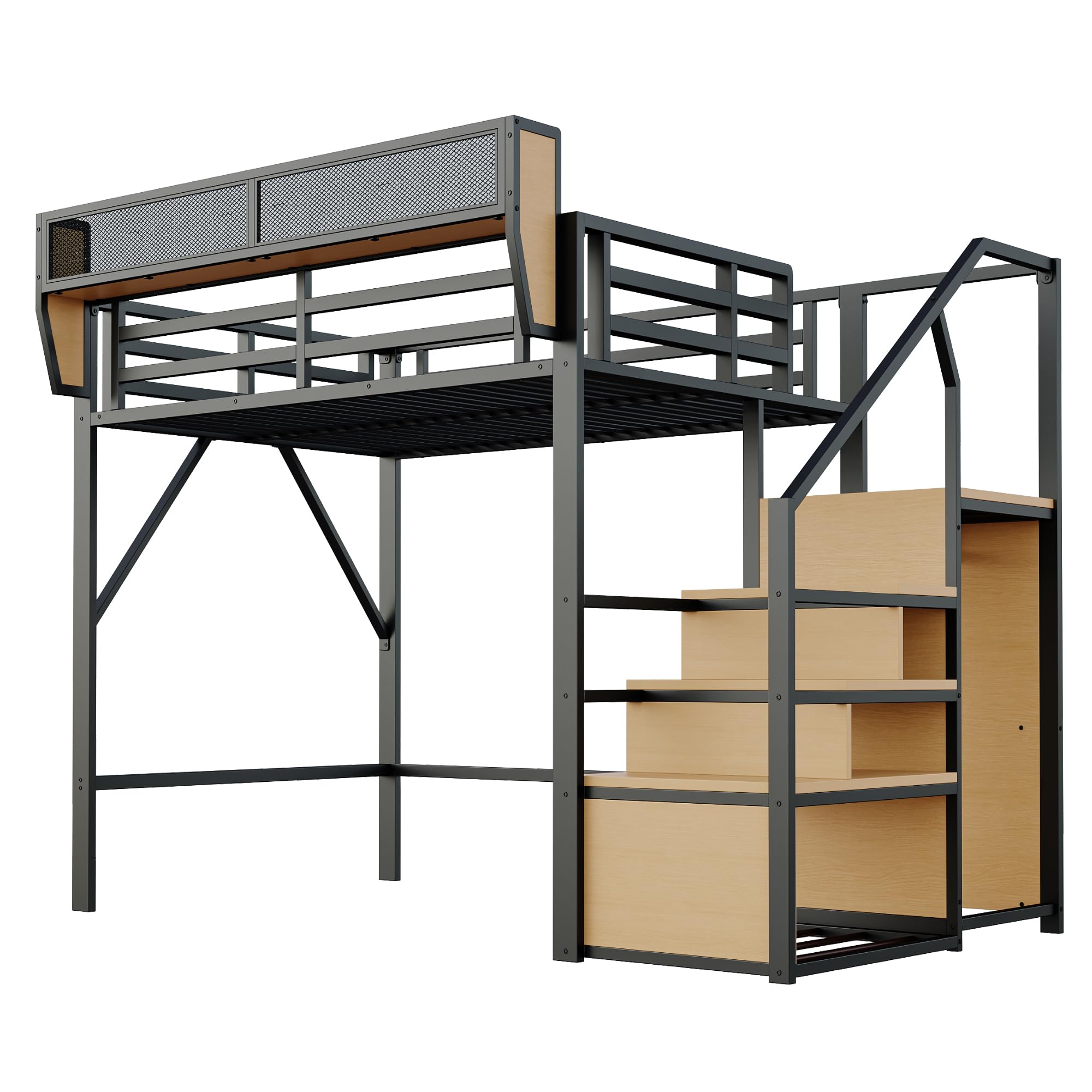 Dolamaní Letto a Soppalco 140x200 Metallo Nero