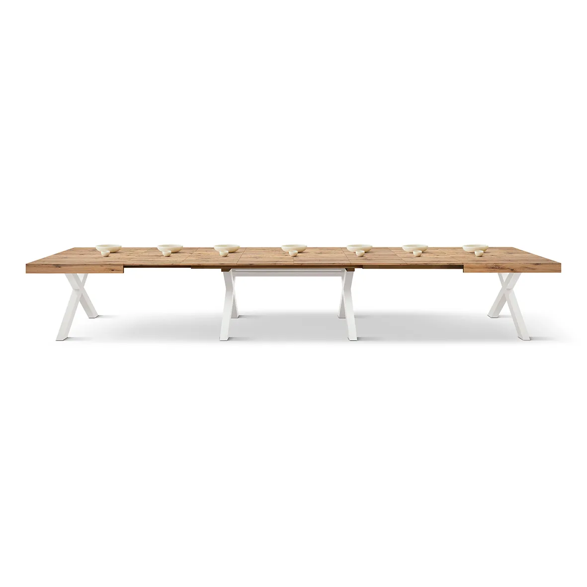 Epocantica Tavolo Allungabile 180-480 cm Gambe a X Rovere