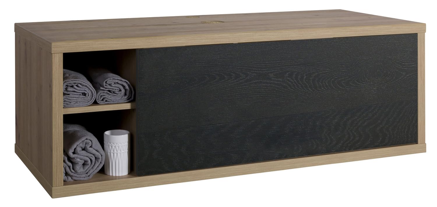 Composad Ladama mobile sottolavabo 1 cassetto rovere nero