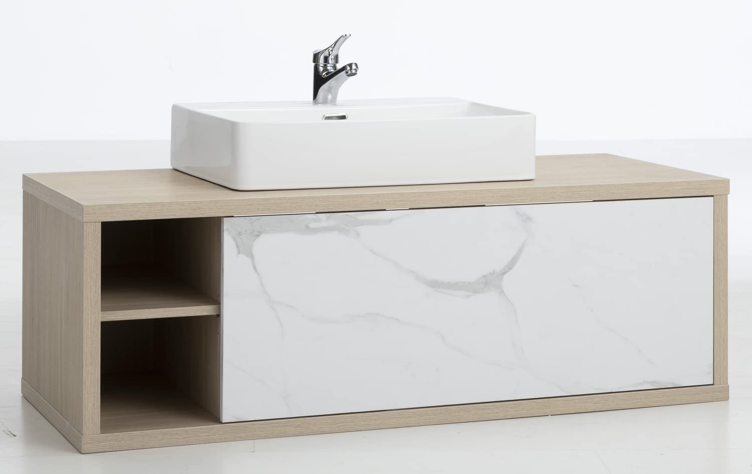 Composad Ladama mobile sottolavabo senza lavabo rovere marmo 123 cm