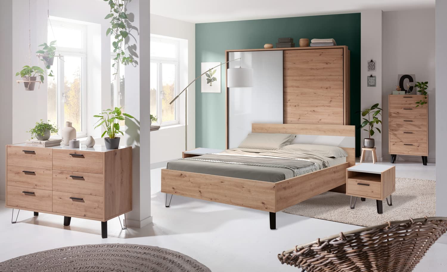 Composad Vitruvia comò 6 cassetti rovere grigio