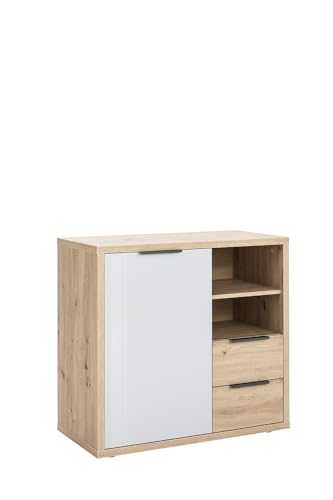 Composad Velata Mobile 1 Anta 2 Cassetti Rovere Grigio 91 cm