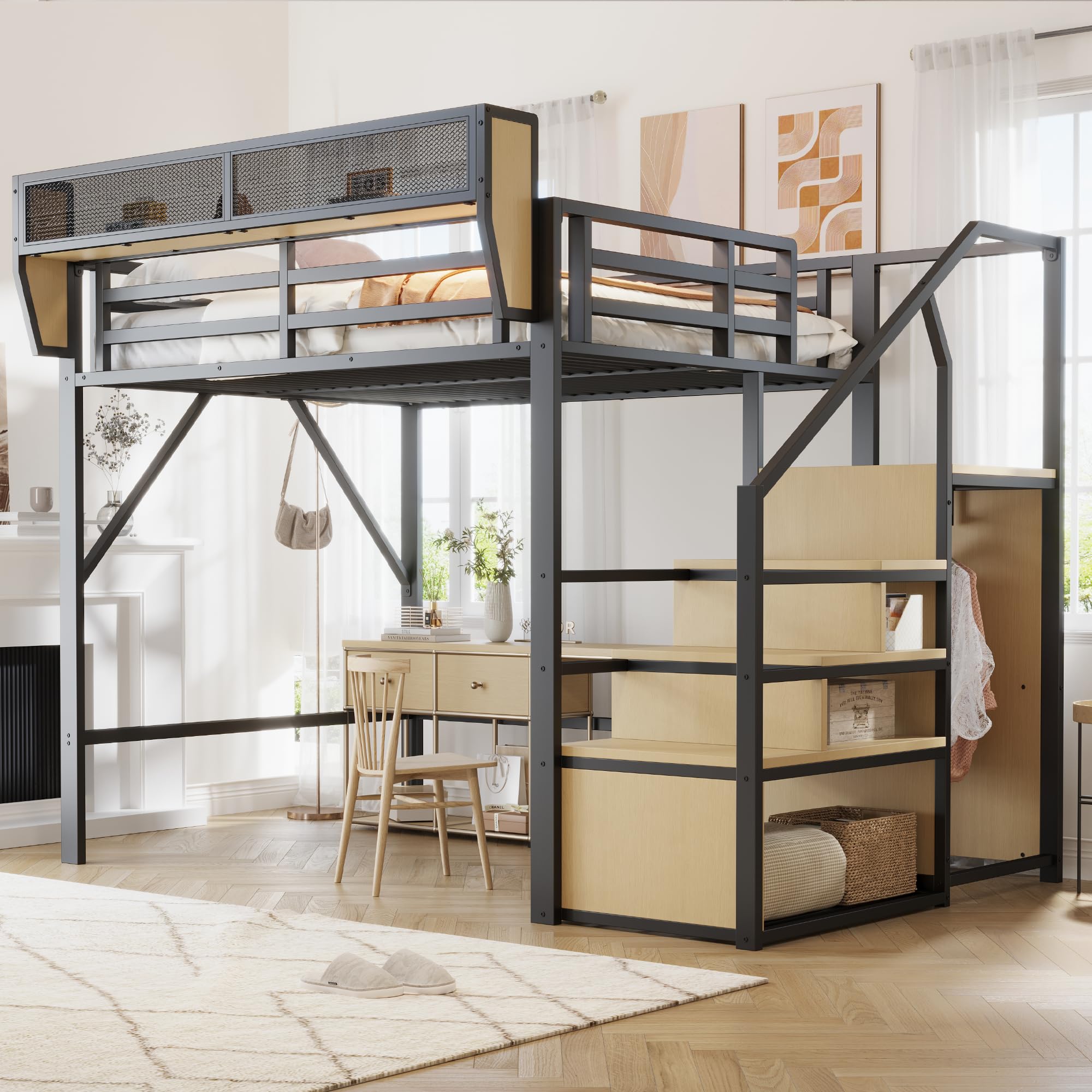 Dolamaní Letto a Soppalco 140x200 Metallo Nero