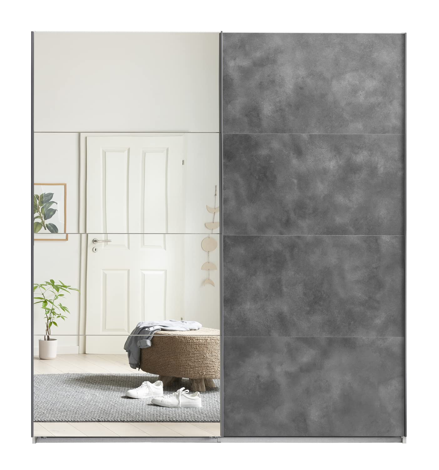 Composad Systema 200x223x67 armadio 2 ante scorrevoli specchio grigio