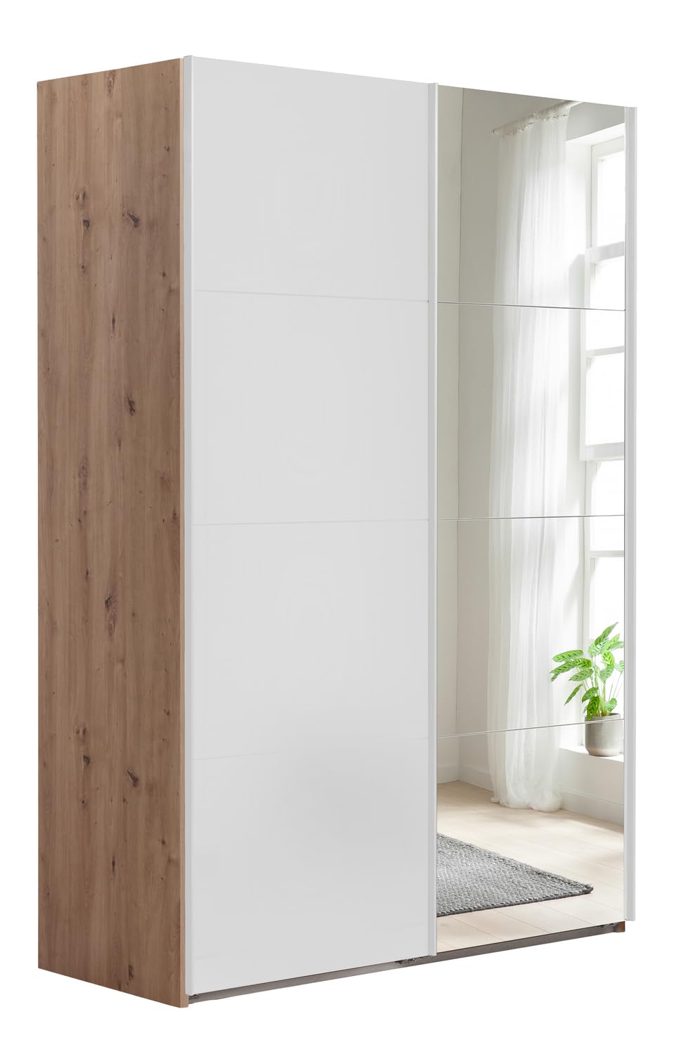 Composad Systema armadio 2 ante scorrevoli specchio 150 cm rovere miele