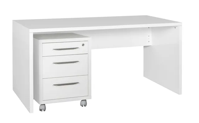 Composad Disegno Set Scrivania 180 cm e Cassettiera Bianco