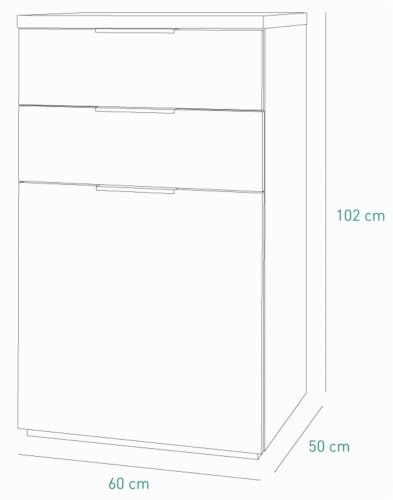 Composad Mundi credenza 60 cm rovere bianco