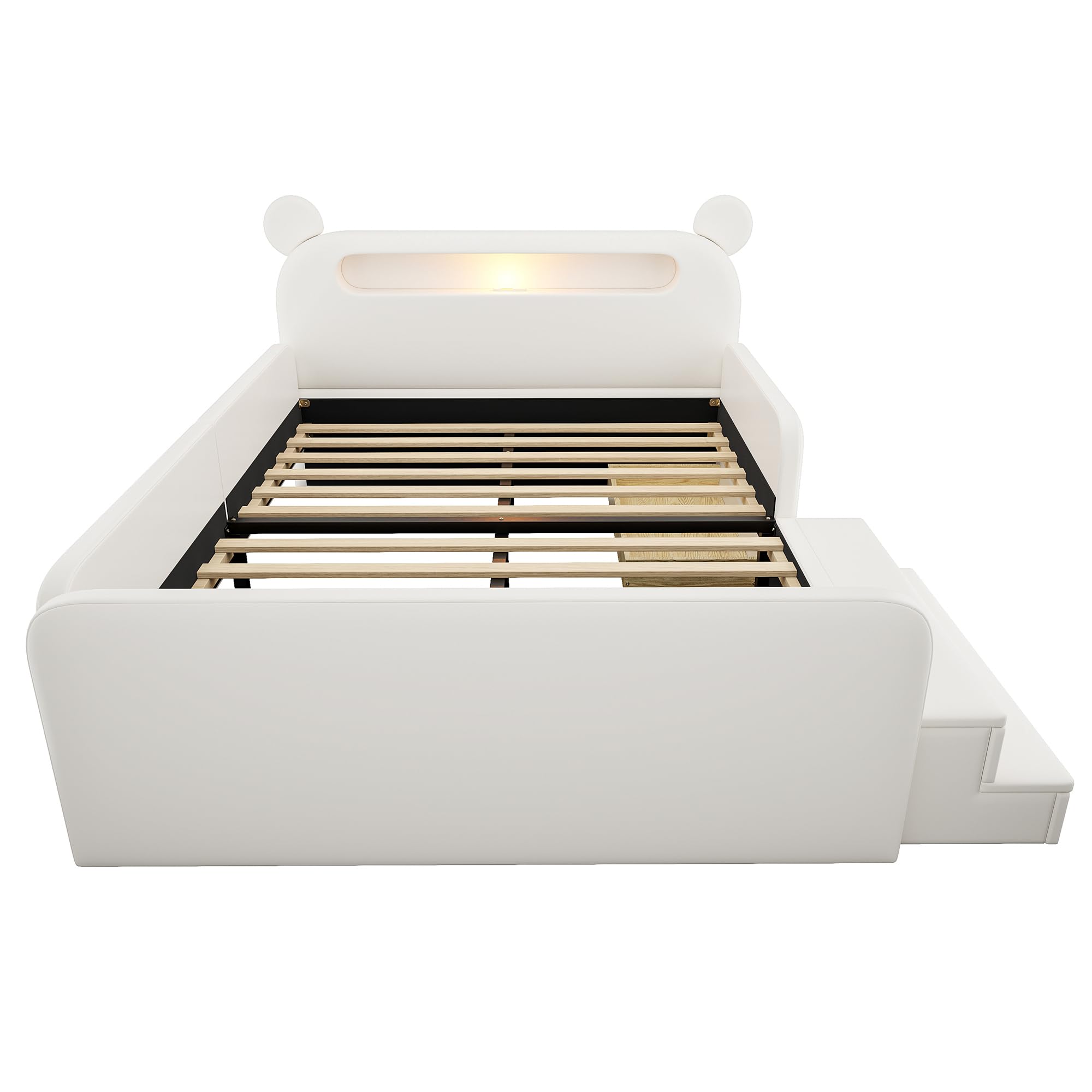 Dolamaní Letto Bambini Orso 140x200 Bianco Ecopelle