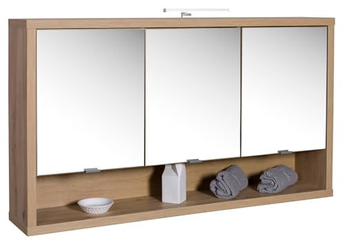 Composad Ladama specchiera bagno 3 ante rovere mielato