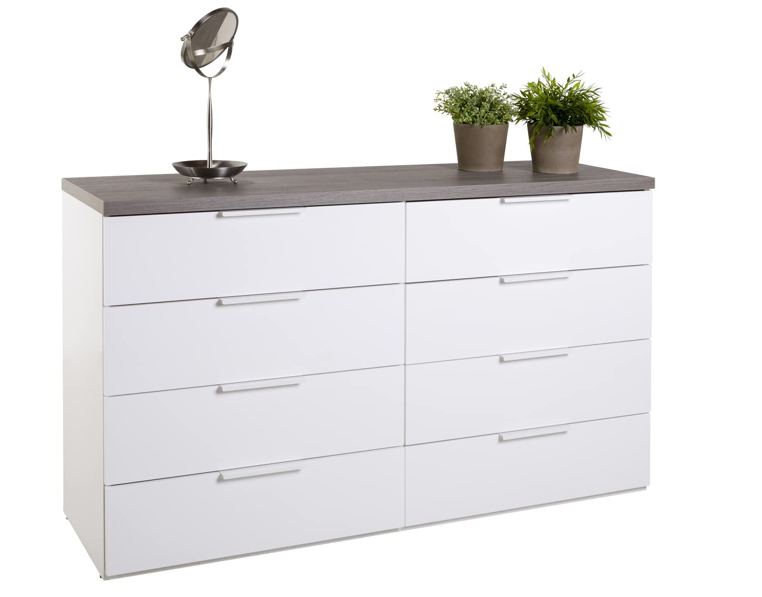 Composad Mundi Cassettiera 8 Cassetti Rovere Ravello Bianco