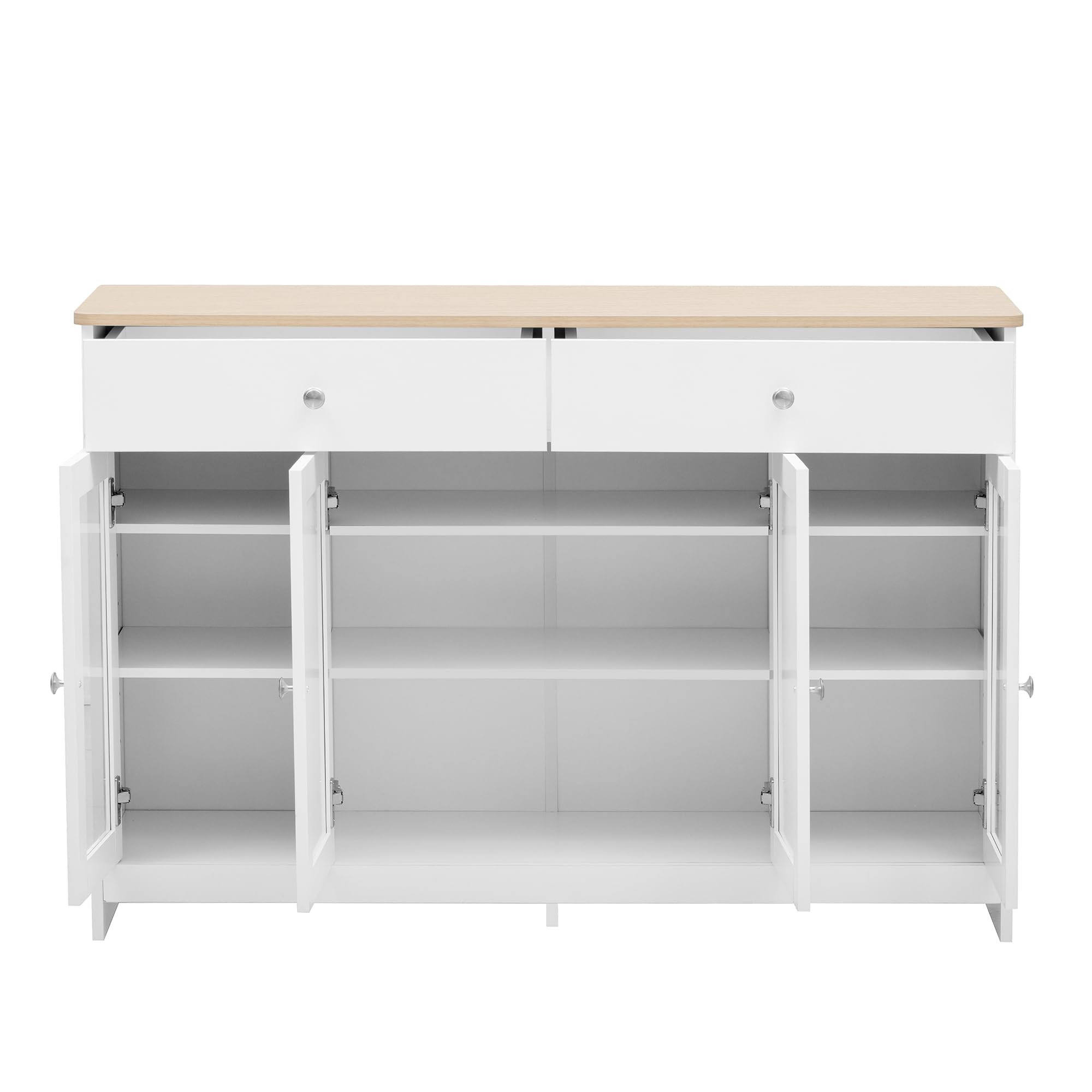 Dolamaní credenza bianca 120 cm 2 cassetti 4 ante