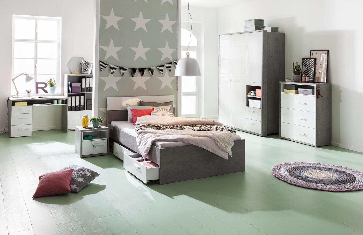 Composad Mipiace scrivania 110 cm cemento bianco