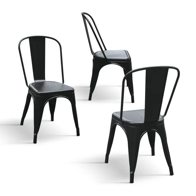 Epocantica sedia metallo schienale set 4 pezzi grigio