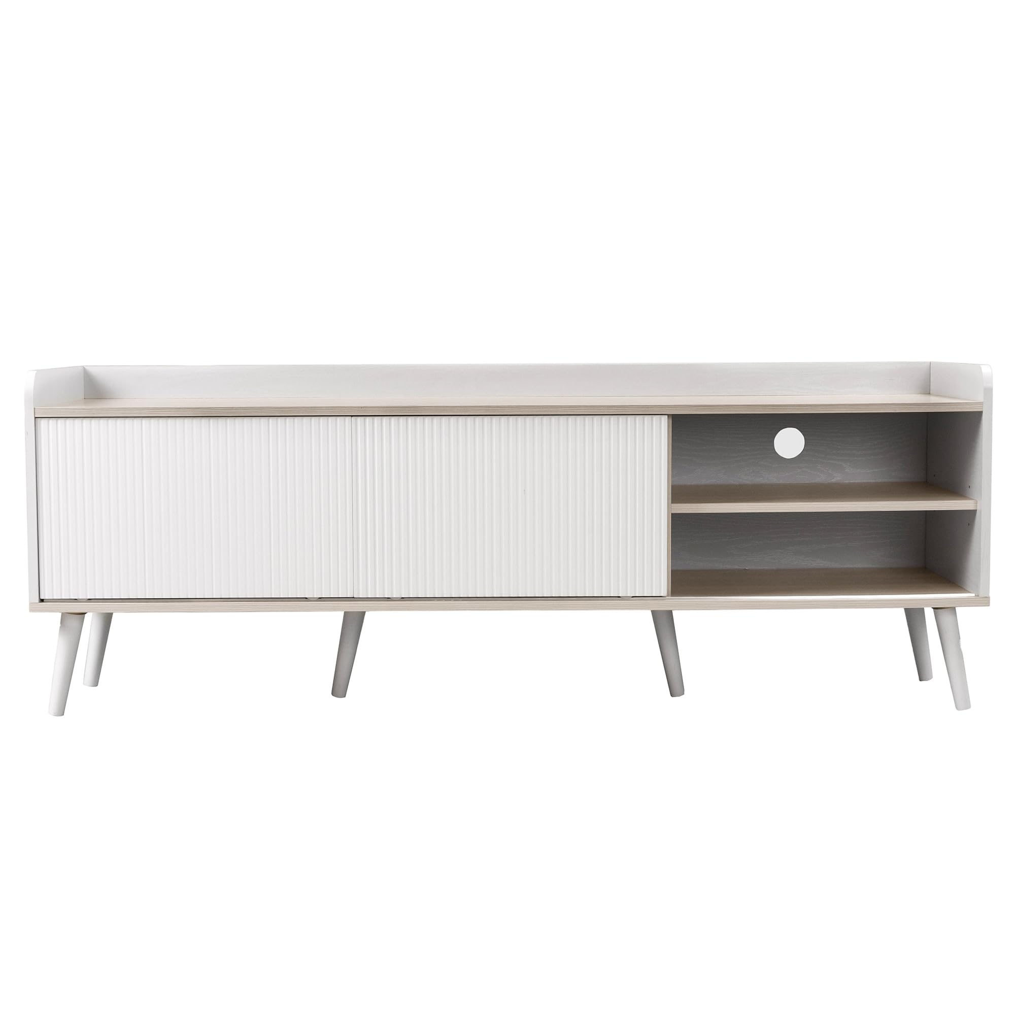 Dolamaní Mobile TV 160 cm Bianco 2 Cassetti Ante Scorrevoli