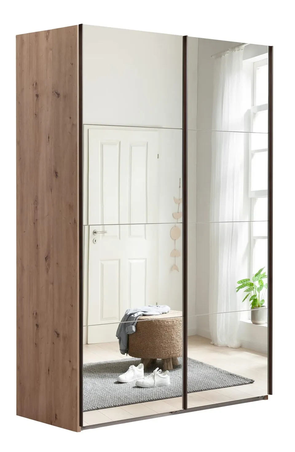 Composad Systema armadio 2 ante scorrevoli a specchio rovere miele