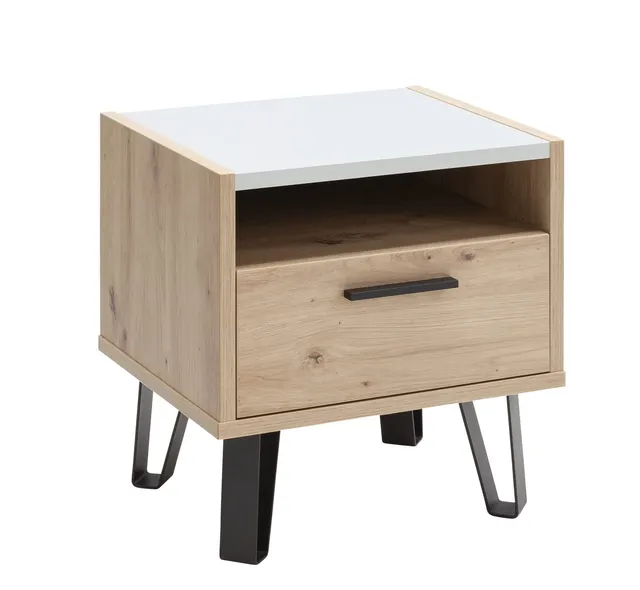 Composad Vitruvia Comodino 1 Cassetto Rovere Miele Grigio
