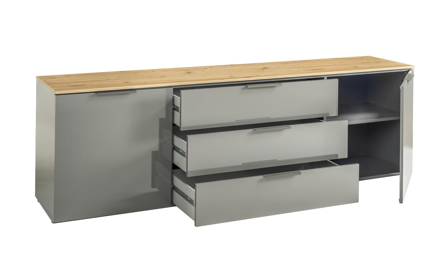 Composad Galaverna Mobile Porta TV 2 Ante 3 Cassetti Titanio 200 cm