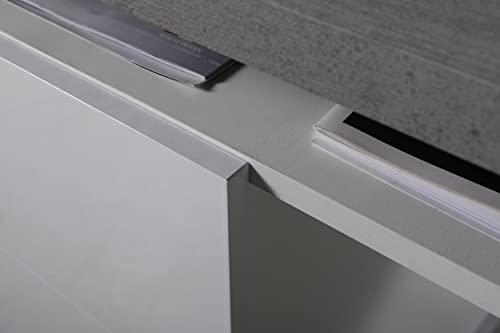 Composad Moneta Scrivania 3 Cassetti Cemento Bianco 110 cm