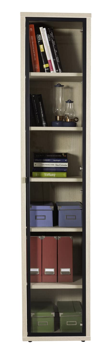 Composad DaVinci libreria alta 1 anta vetro rovere 44 cm