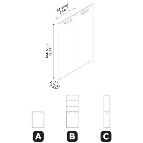 COMPOSAD Davinci Brera coppia ante libreria nero chalet