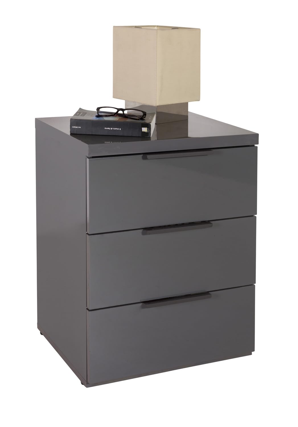 Composad Mundi 3 Cassetti Comodino Grigio Titanio 49 cm