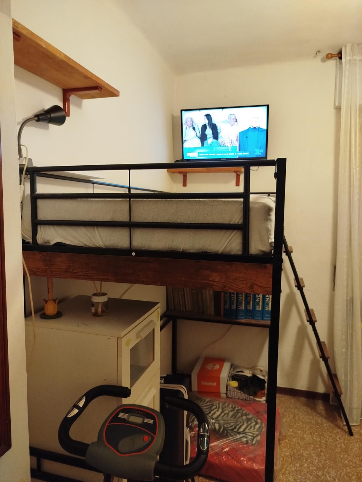 Dolamaní letto soppalco 140x200 bianco con scrivania
