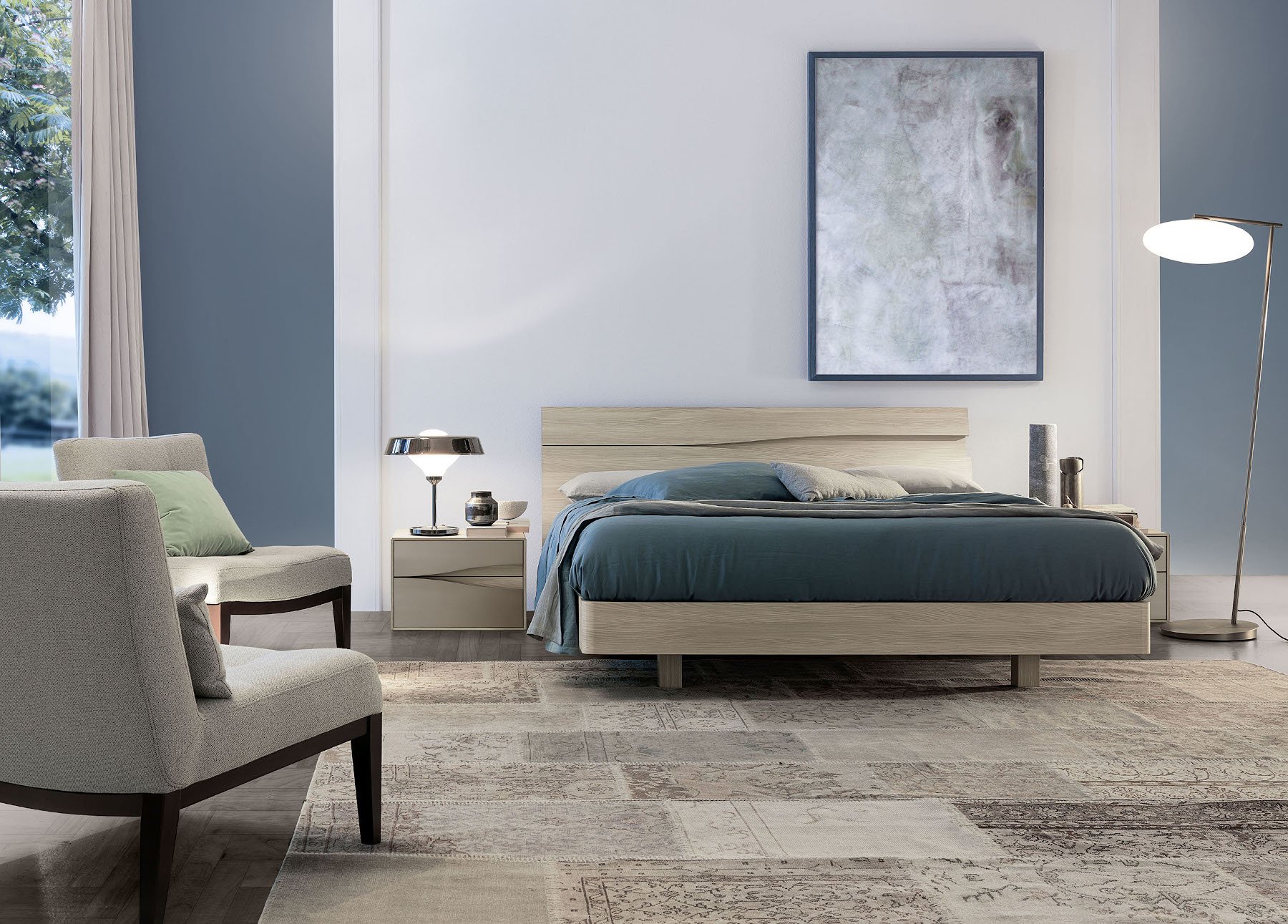 S75 I Prodigi Infinity Sirio letto matrimoniale tessuto
