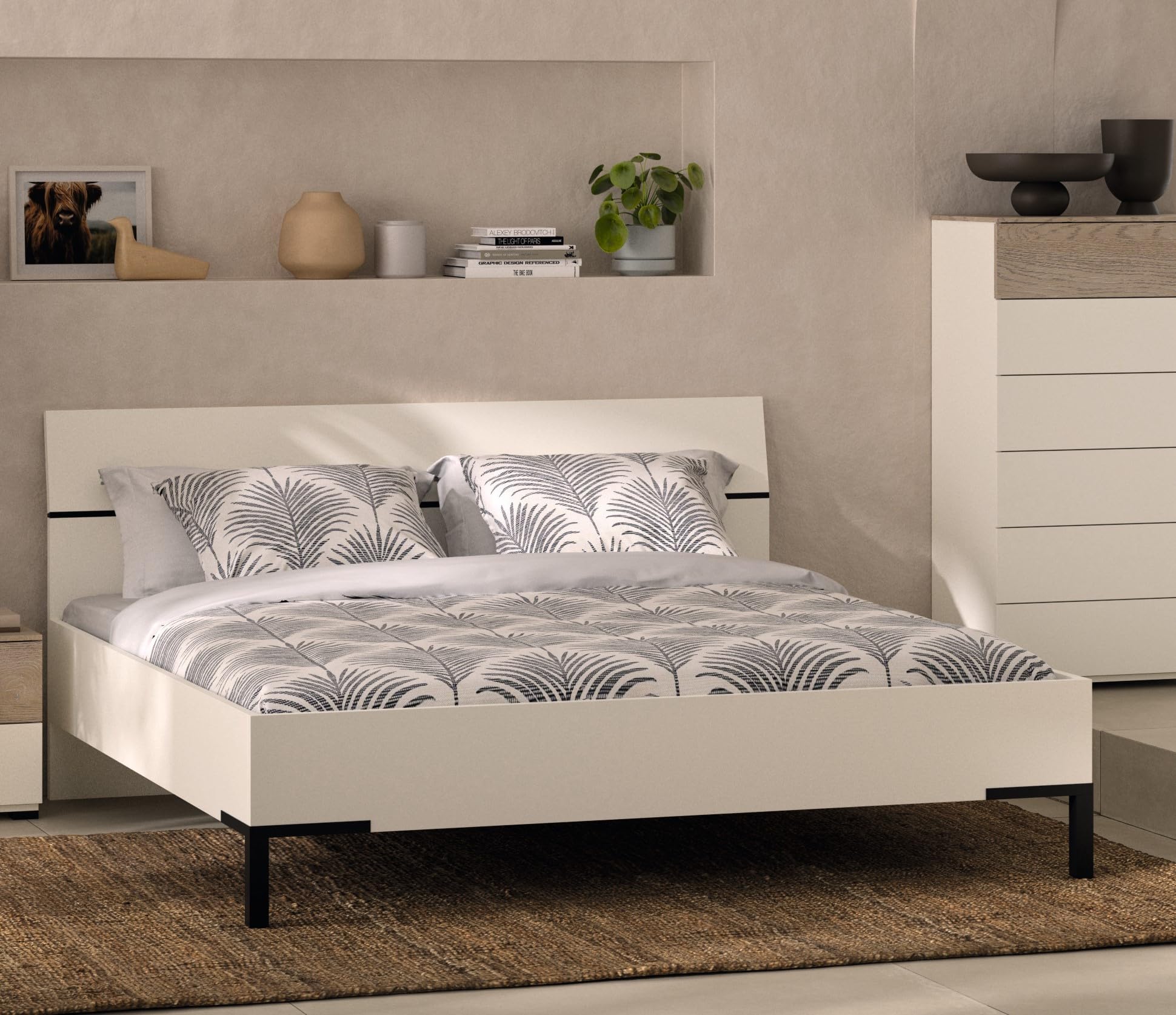 Composad Favorita Letto Matrimoniale 160x200 Grigio Cashmere