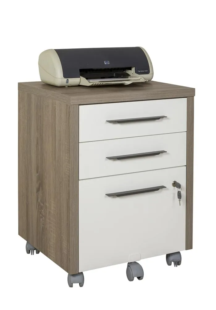 Composad cassettiera 3 cassetti rovere sonoma con ruote