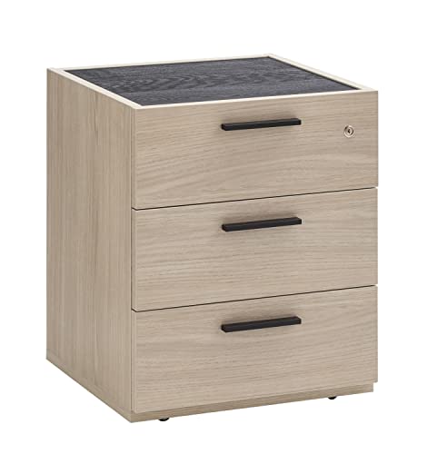 Composad Davinci cassettiera 3 cassetti rovere nero