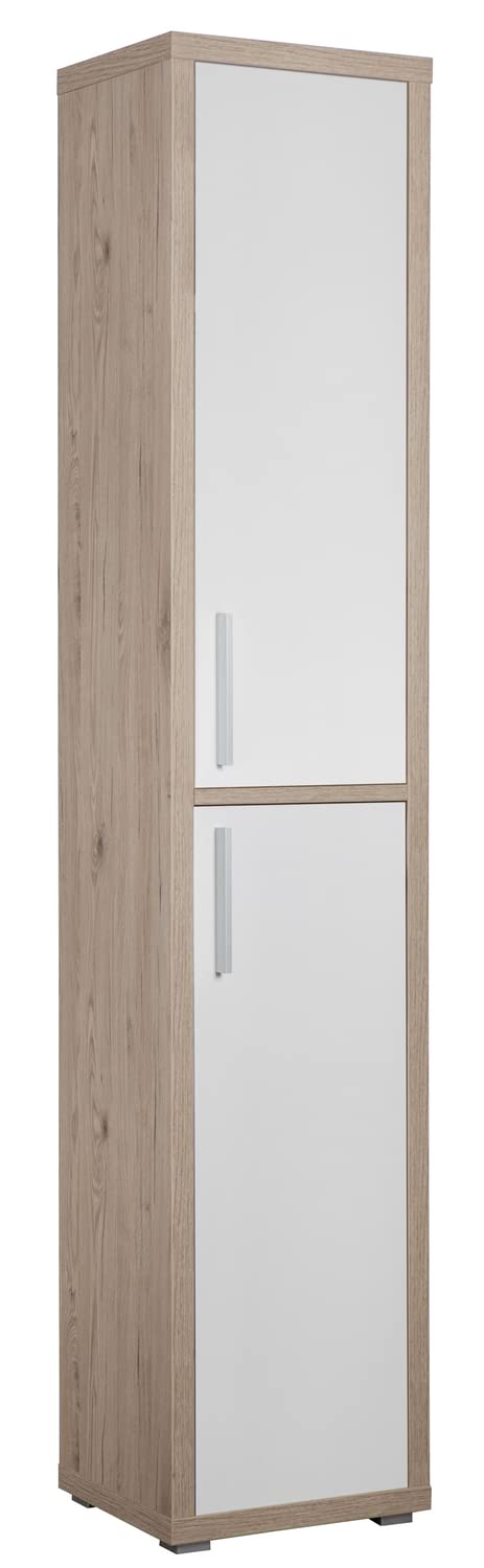 Composad Stampa libreria colonna 2 ante rovere bianco