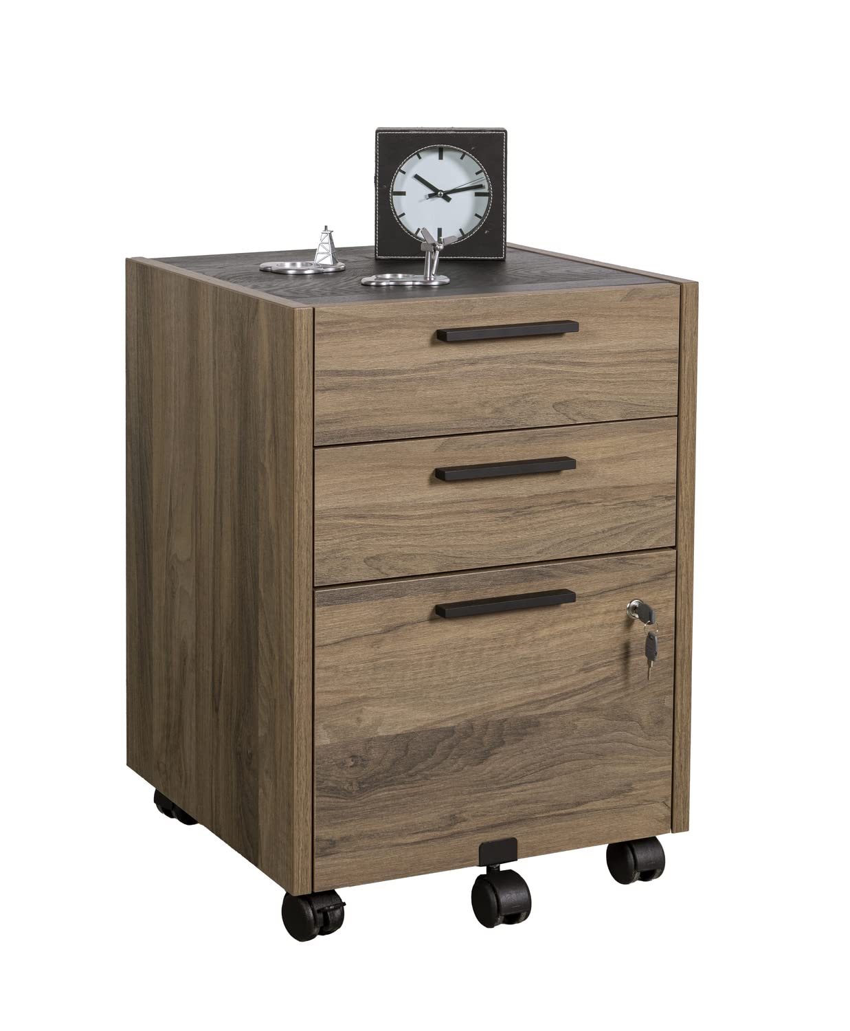 Composad Davinci Brera cassettiera 3 cassetti con chiave noce