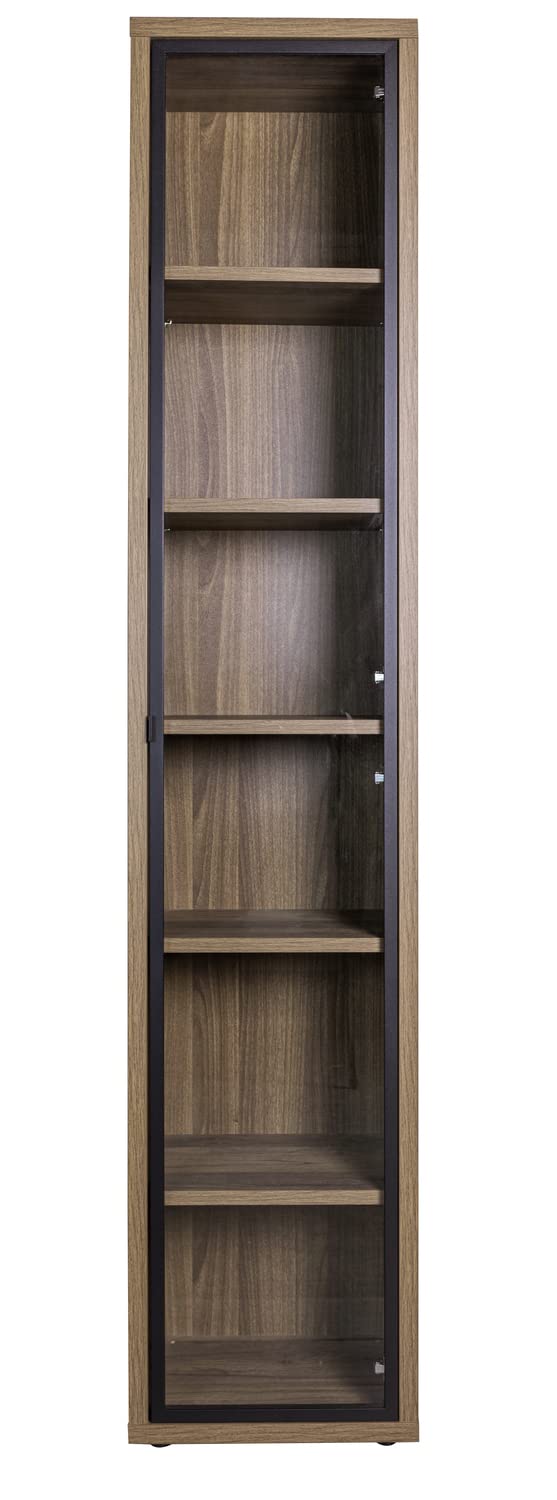 COMPOSAD DAVINCI Libreria Colonna 1 Anta Vetro Noce