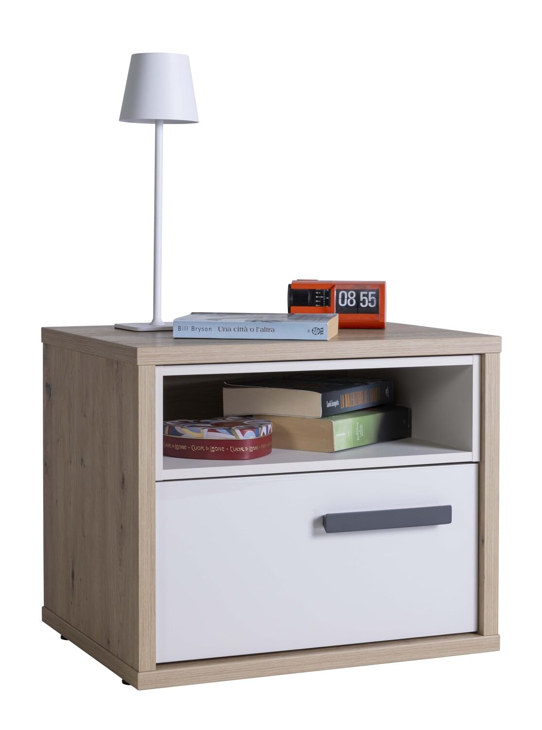 Composad MiPiace Comodino 1 Cassetto Rovere Mielato Grigio