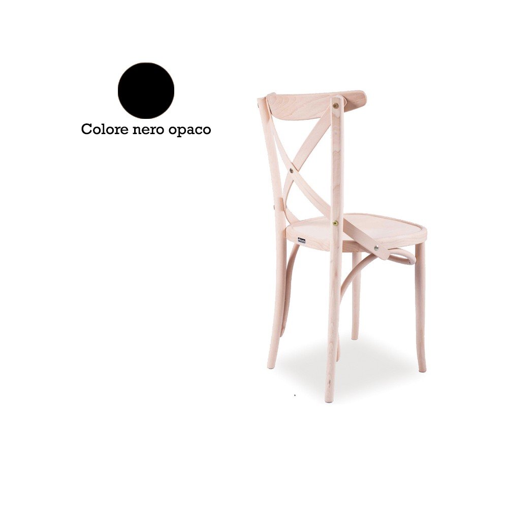 Iperbriko sedia legno faggio curvato nero opaco 51x51 cm